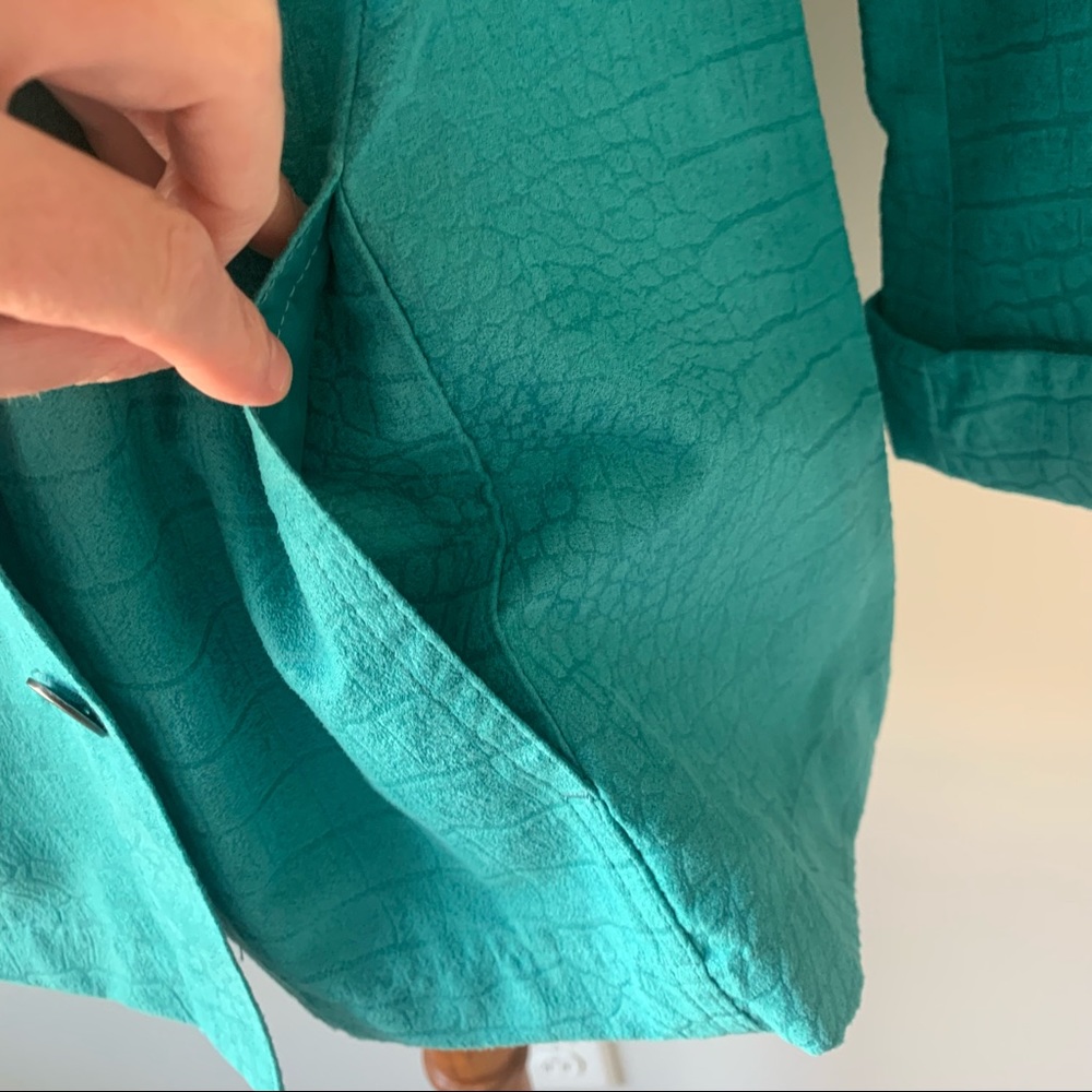 Chico’s Turquoise Button Down Lightweight Jacket - image 4